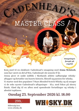 Cadenheads Whiskyforedrag i Sjølund Onsdag den 23. september kl. 18.00